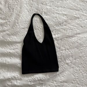 Urban Outfitters Black Ribbed Halter Top